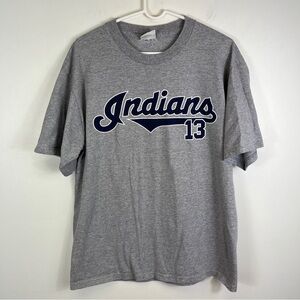 Omar Vizquel Cleveland Indians TShirt Gray Adult L Large Lee Sport Vintage Y2k